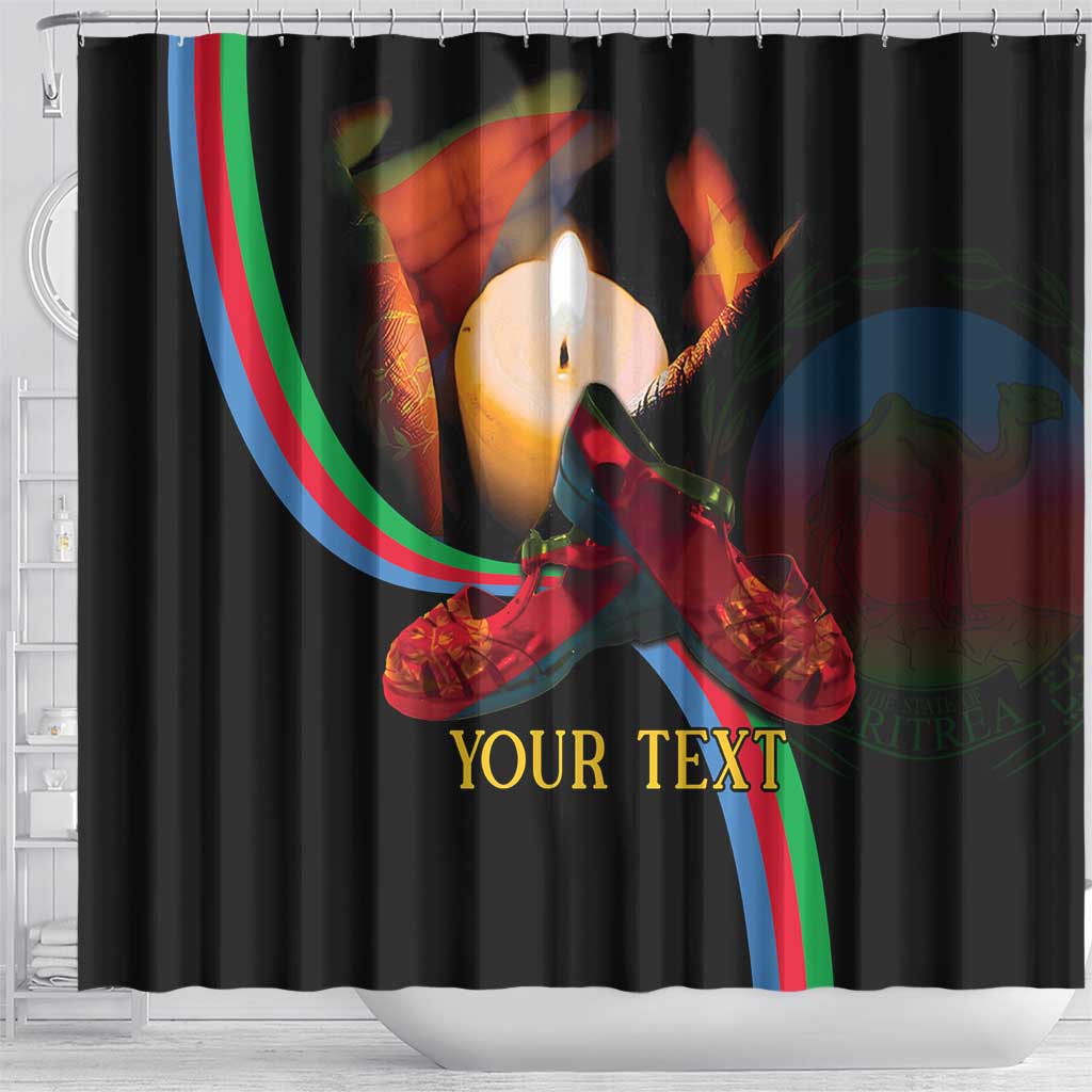 Personalized Eritrea Maelti Siwuat Shower Curtain Candle Vigil Glory To Our Martyrs Eritrea