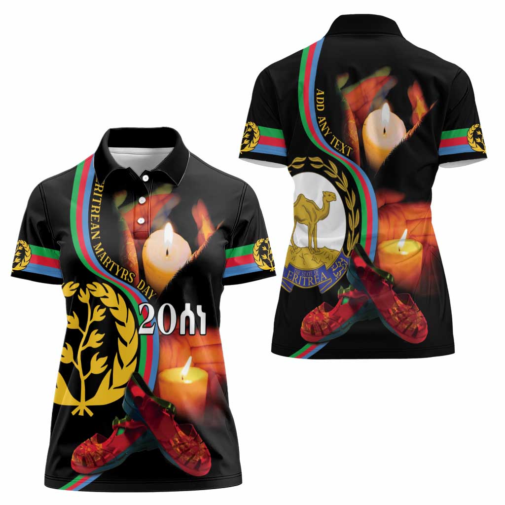 Personalized Eritrea Maelti Siwuat Women Polo Shirt Candle Vigil Glory To Our Martyrs Eritrea - Wonder Print Shop