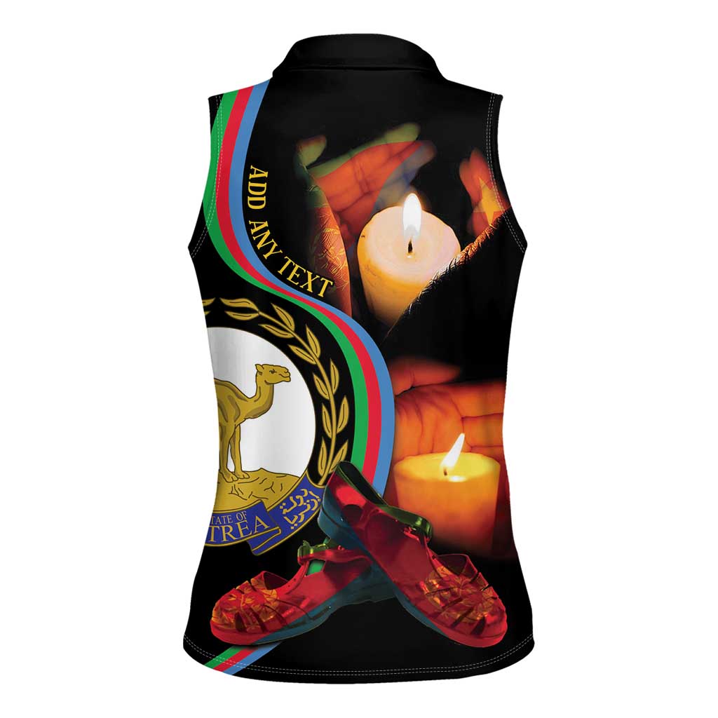 Personalized Eritrea Maelti Siwuat Women Sleeveless Polo Shirt Candle Vigil Glory To Our Martyrs Eritrea - Wonder Print Shop