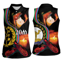 Personalized Eritrea Maelti Siwuat Women Sleeveless Polo Shirt Candle Vigil Glory To Our Martyrs Eritrea - Wonder Print Shop