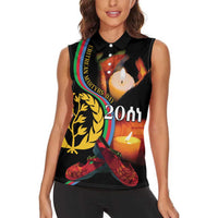 Personalized Eritrea Maelti Siwuat Women Sleeveless Polo Shirt Candle Vigil Glory To Our Martyrs Eritrea - Wonder Print Shop