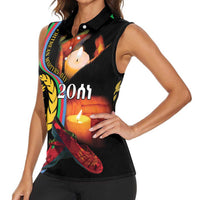 Personalized Eritrea Maelti Siwuat Women Sleeveless Polo Shirt Candle Vigil Glory To Our Martyrs Eritrea - Wonder Print Shop