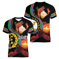 Personalized Eritrea Maelti Siwuat Women V-Neck T-Shirt Candle Vigil Glory To Our Martyrs Eritrea - Wonder Print Shop