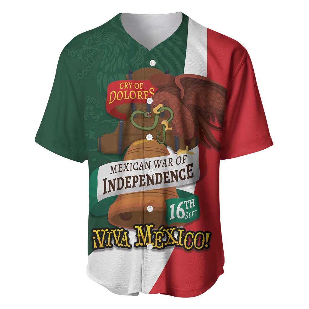 iViva Mexico Hidalgos Bell Personalized Baseball Jersey Mexican Independence Day Fiesta - Wonder Print Shop