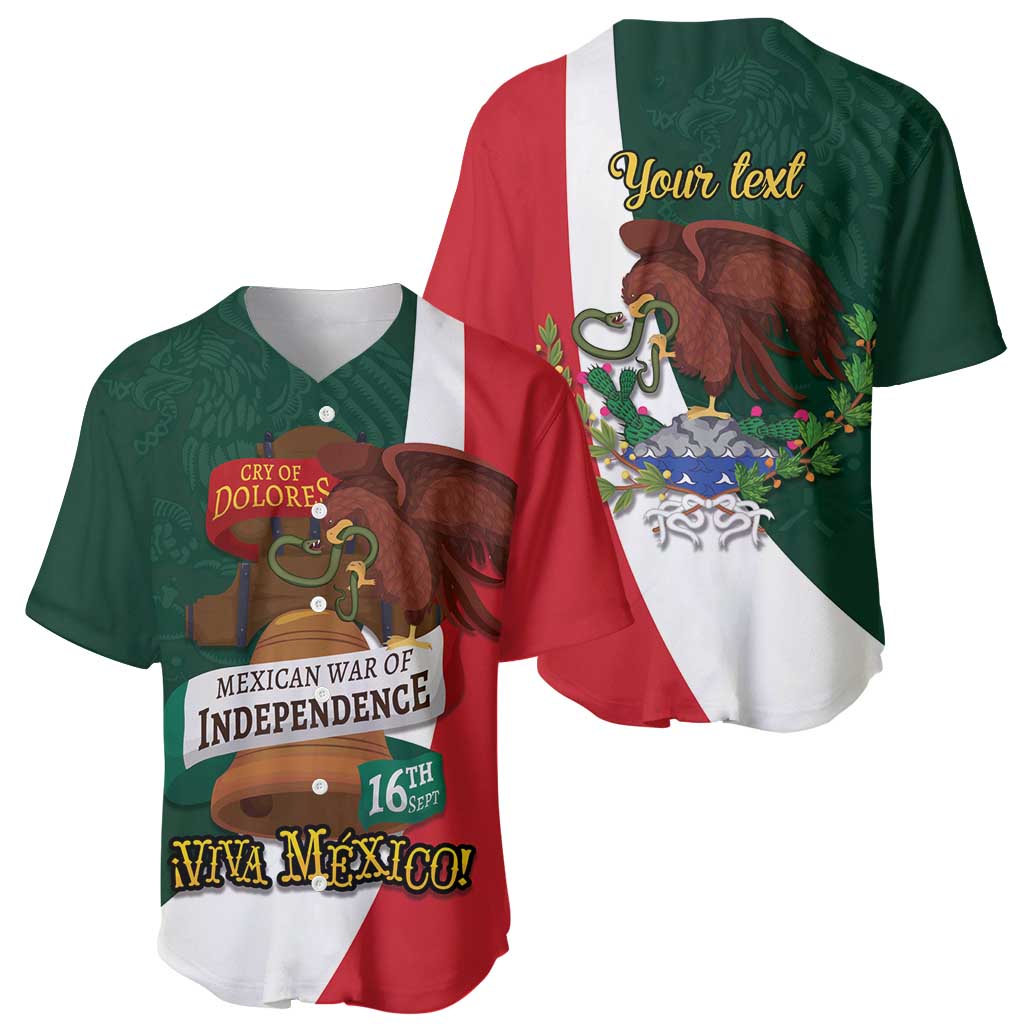 iViva Mexico Hidalgos Bell Personalized Baseball Jersey Mexican Independence Day Fiesta - Wonder Print Shop