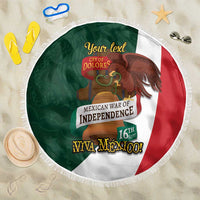 iViva Mexico Hidalgos Bell Personalized Beach Blanket Mexican Independence Day Fiesta - Wonder Print Shop
