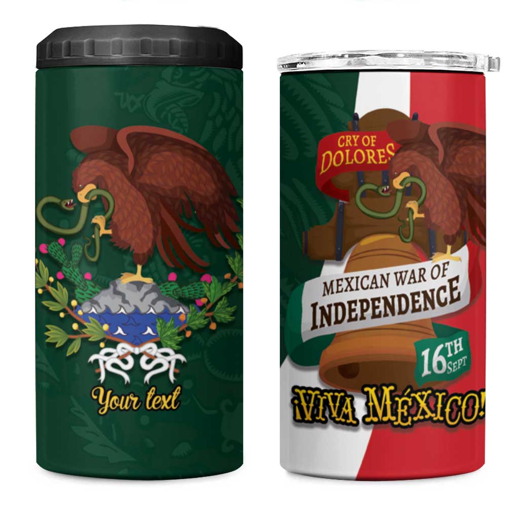 iViva Mexico Hidalgos Bell Personalized 4 in 1 Can Cooler Tumbler Mexican Independence Day Fiesta - Wonder Print Shop