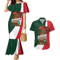 iViva Mexico Hidalgos Bell Personalized Couples Matching Mermaid Dress and Hawaiian Shirt Mexican Independence Day Fiesta - Wonder Print Shop
