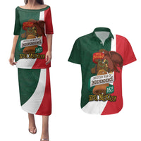 iViva Mexico Hidalgos Bell Personalized Couples Matching Puletasi and Hawaiian Shirt Mexican Independence Day Fiesta - Wonder Print Shop