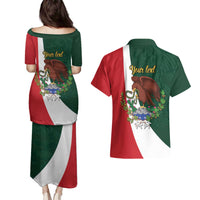 iViva Mexico Hidalgos Bell Personalized Couples Matching Puletasi and Hawaiian Shirt Mexican Independence Day Fiesta - Wonder Print Shop