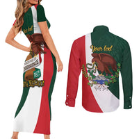 iViva Mexico Hidalgos Bell Personalized Couples Matching Short Sleeve Bodycon Dress and Long Sleeve Button Shirt Mexican Independence Day Fiesta - Wonder Print Shop