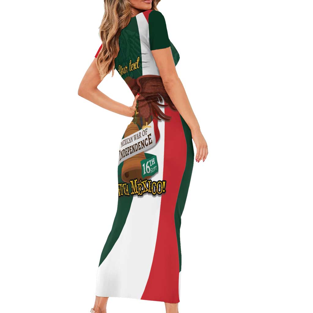 iViva Mexico Hidalgos Bell Personalized Family Matching Short Sleeve Bodycon Dress and Hawaiian Shirt Mexican Independence Day Fiesta - Wonder Print Shop