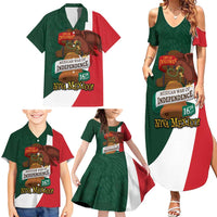 iViva Mexico Hidalgos Bell Personalized Family Matching Summer Maxi Dress and Hawaiian Shirt Mexican Independence Day Fiesta - Wonder Print Shop