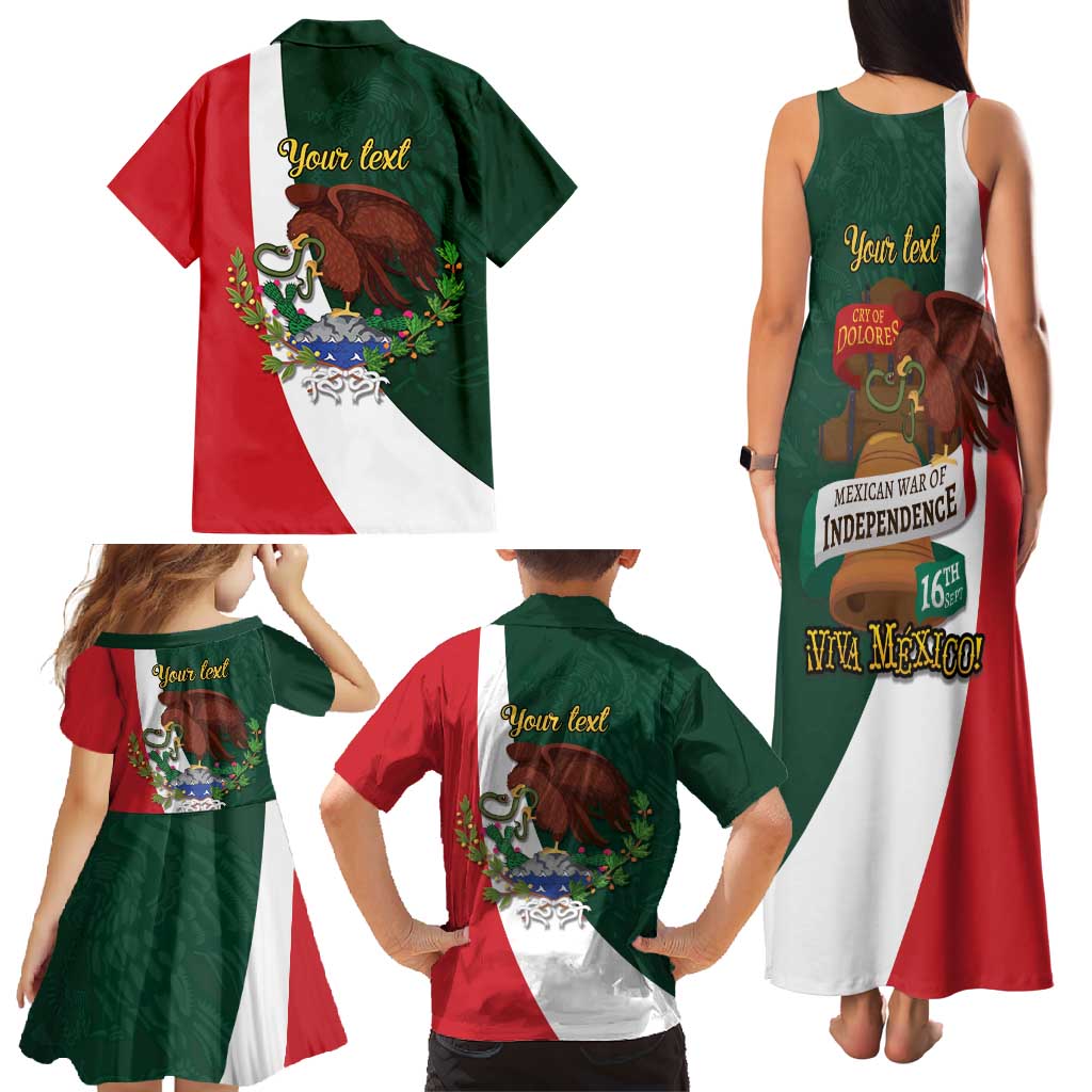 iViva Mexico Hidalgos Bell Personalized Family Matching Tank Maxi Dress and Hawaiian Shirt Mexican Independence Day Fiesta - Wonder Print Shop
