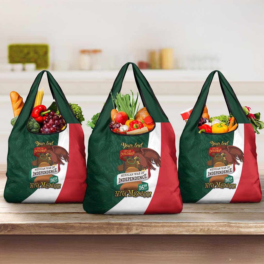 iViva Mexico Hidalgos Bell Personalized Grocery Bag Mexican Independence Day Fiesta - Wonder Print Shop