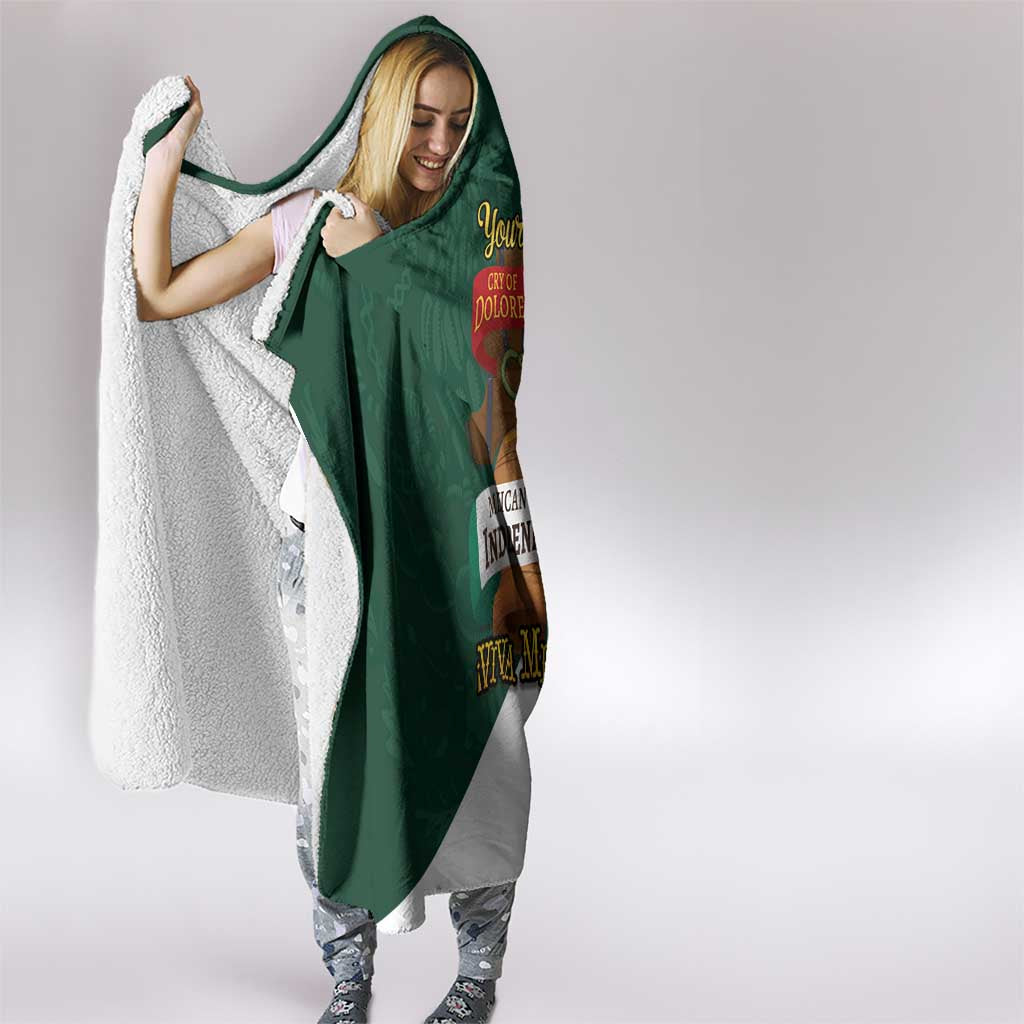 iViva Mexico Hidalgos Bell Personalized Hooded Blanket Mexican Independence Day Fiesta - Wonder Print Shop