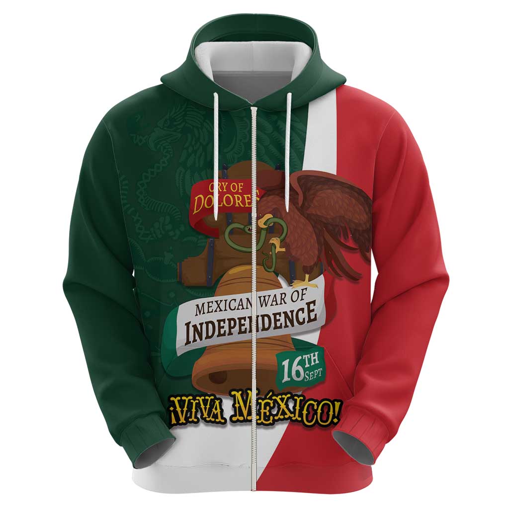iViva Mexico Hidalgos Bell Personalized Hoodie Mexican Independence Day Fiesta - Wonder Print Shop