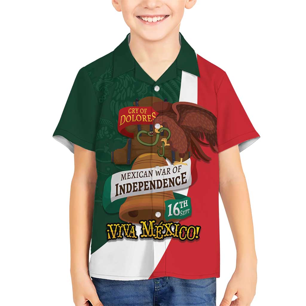 iViva Mexico Hidalgos Bell Personalized Kid Hawaiian Shirt Mexican Independence Day Fiesta - Wonder Print Shop