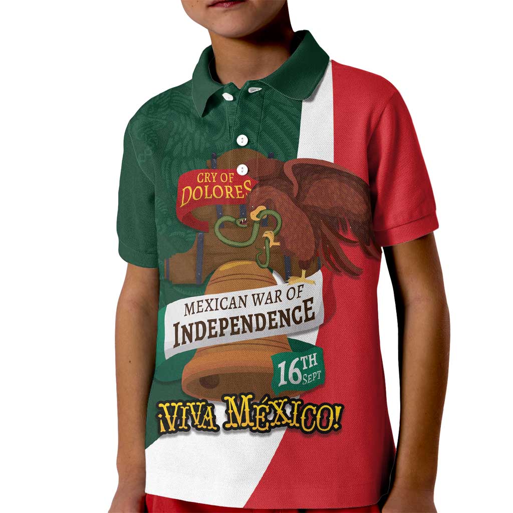 iViva Mexico Hidalgos Bell Personalized Kid Polo Shirt Mexican Independence Day Fiesta - Wonder Print Shop