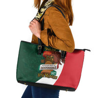 iViva Mexico Hidalgos Bell Personalized Leather Tote Bag Mexican Independence Day Fiesta - Wonder Print Shop