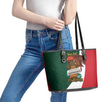 iViva Mexico Hidalgos Bell Personalized Leather Tote Bag Mexican Independence Day Fiesta - Wonder Print Shop