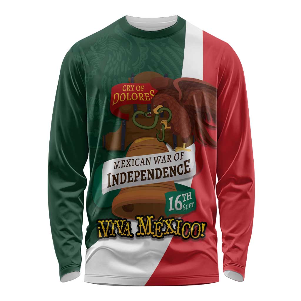 iViva Mexico Hidalgos Bell Personalized Long Sleeve Shirt Mexican Independence Day Fiesta - Wonder Print Shop