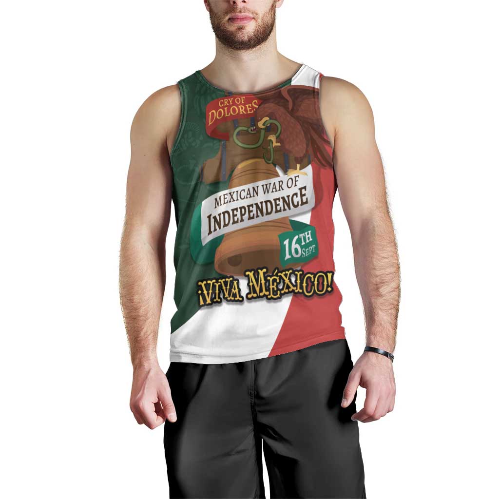 iViva Mexico Hidalgos Bell Personalized Men Tank Top Mexican Independence Day Fiesta - Wonder Print Shop