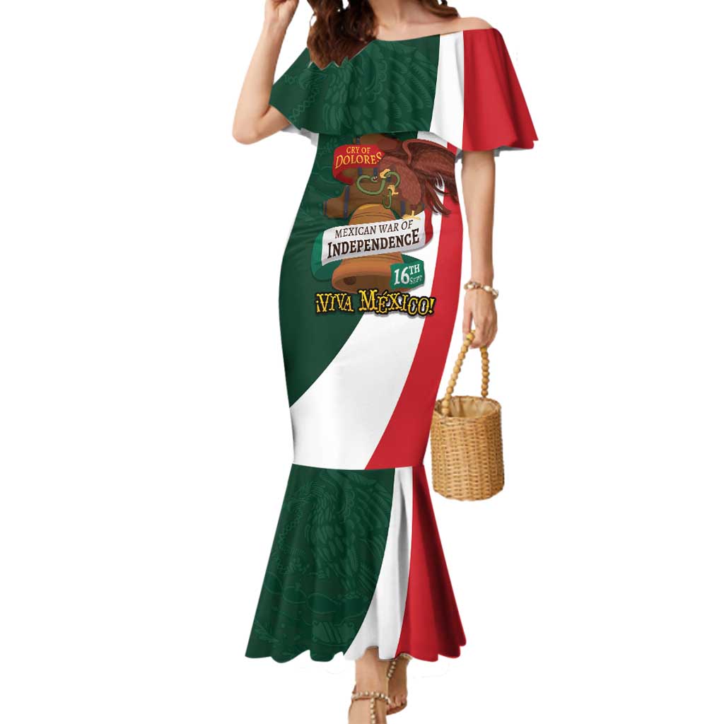 iViva Mexico Hidalgos Bell Personalized Mermaid Dress Mexican Independence Day Fiesta - Wonder Print Shop