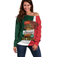 iViva Mexico Hidalgos Bell Personalized Off Shoulder Sweater Mexican Independence Day Fiesta - Wonder Print Shop
