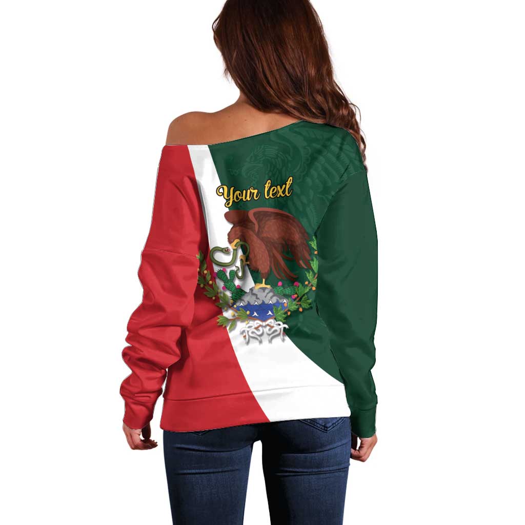 iViva Mexico Hidalgos Bell Personalized Off Shoulder Sweater Mexican Independence Day Fiesta - Wonder Print Shop