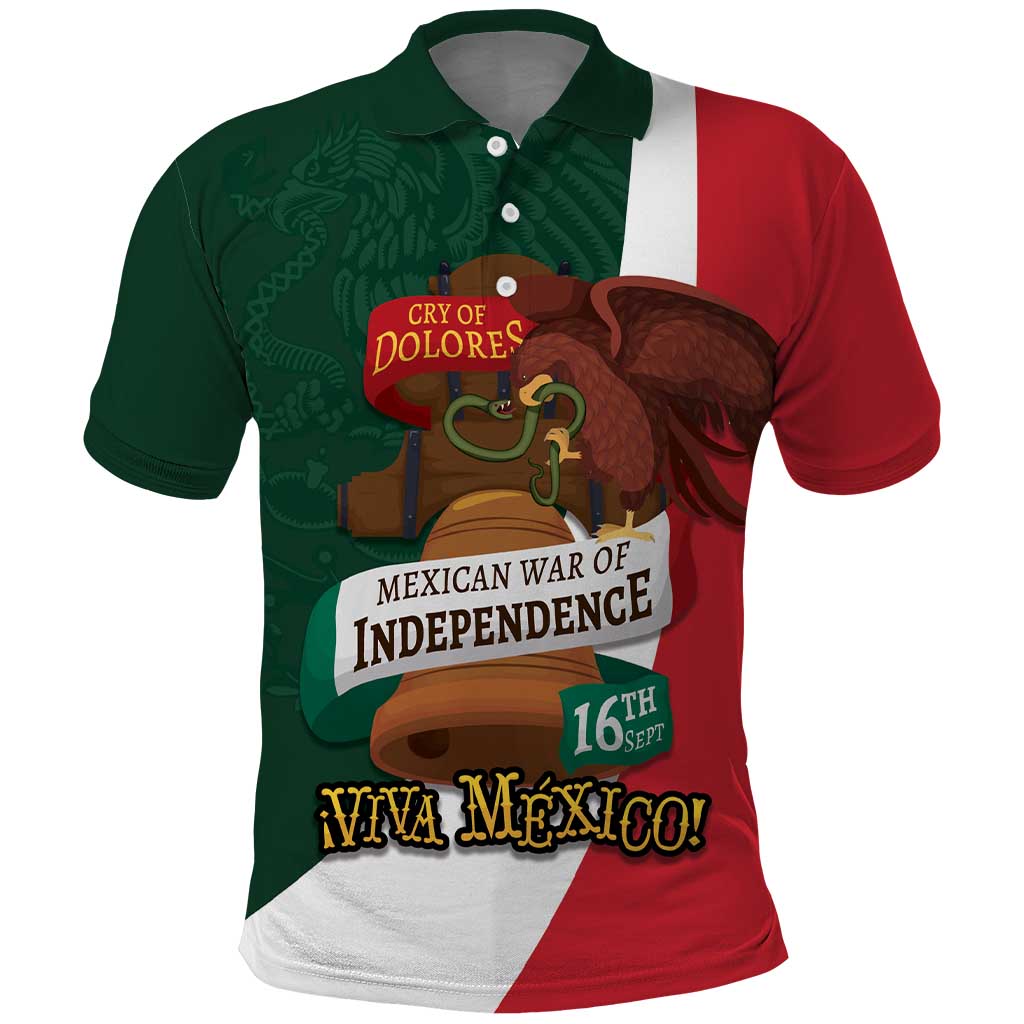 iViva Mexico Hidalgos Bell Personalized Polo Shirt Mexican Independence Day Fiesta - Wonder Print Shop