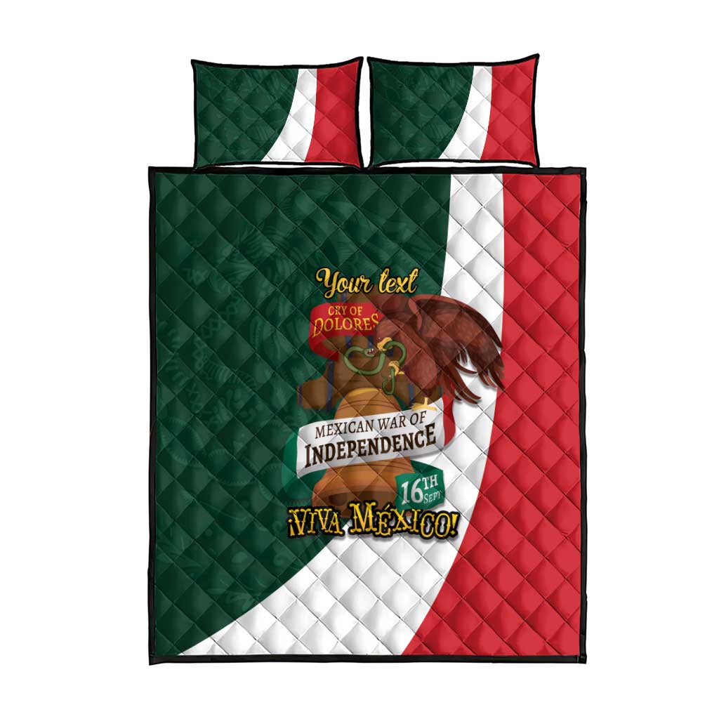 iViva Mexico Hidalgos Bell Personalized Quilt Bed Set Mexican Independence Day Fiesta - Wonder Print Shop
