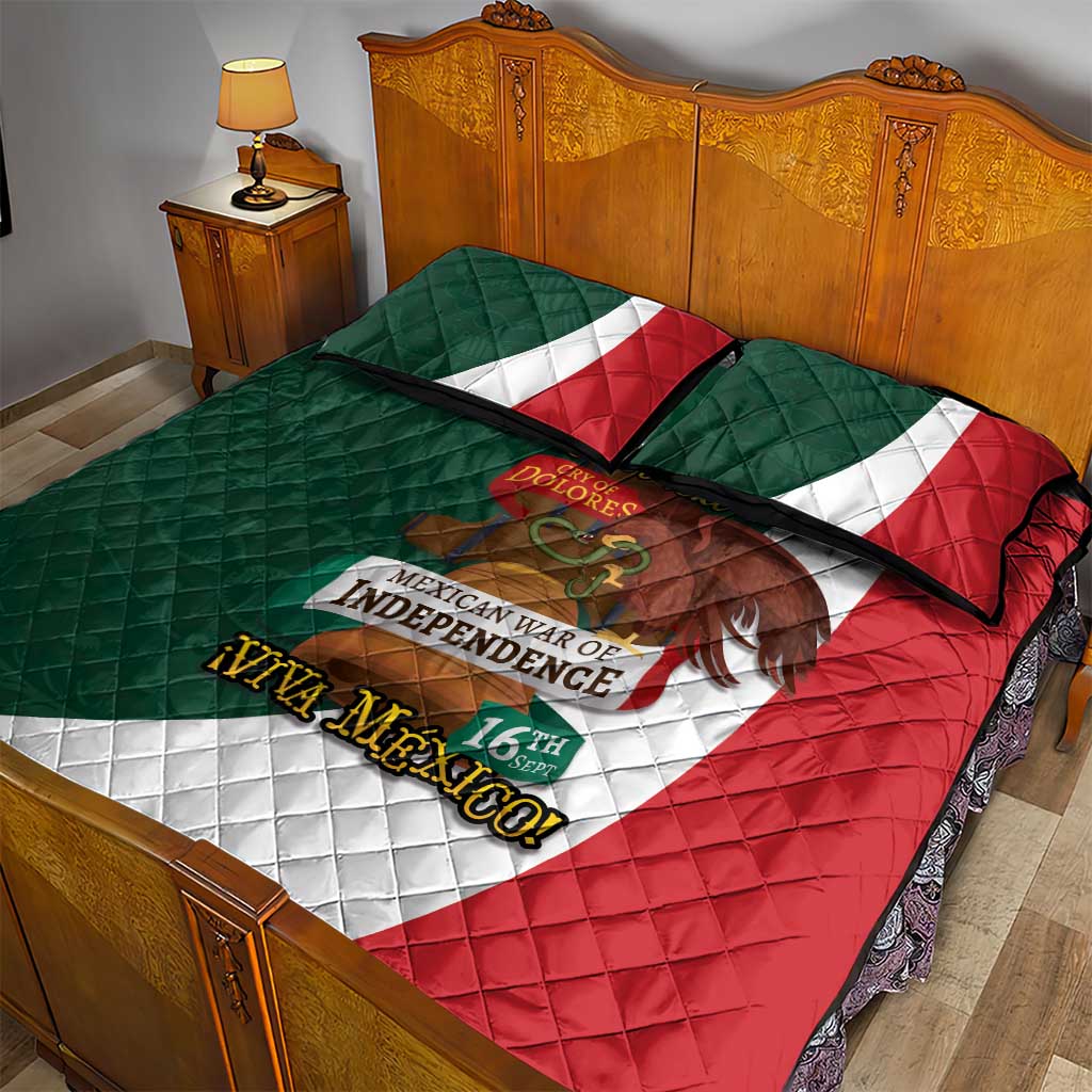 iViva Mexico Hidalgos Bell Personalized Quilt Bed Set Mexican Independence Day Fiesta - Wonder Print Shop