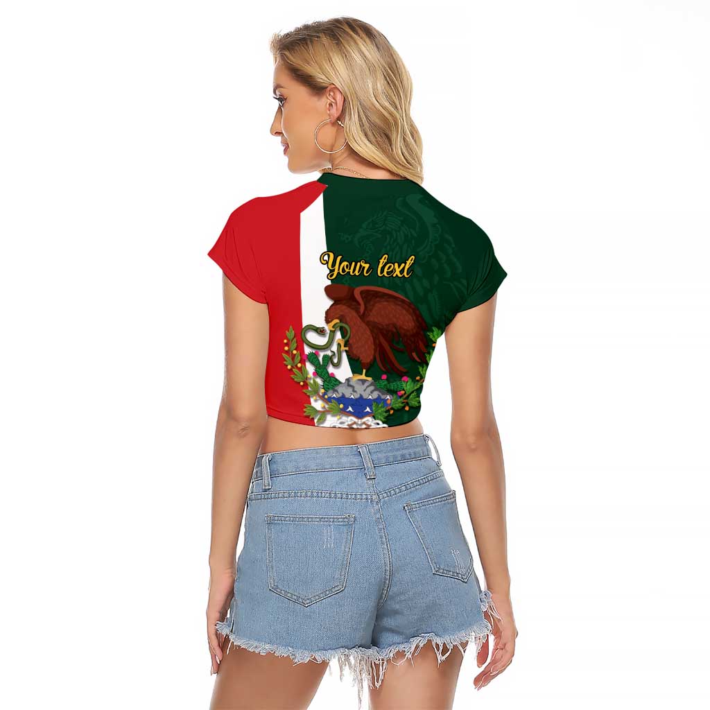 iViva Mexico Hidalgos Bell Personalized Raglan Cropped T Shirt Mexican Independence Day Fiesta - Wonder Print Shop