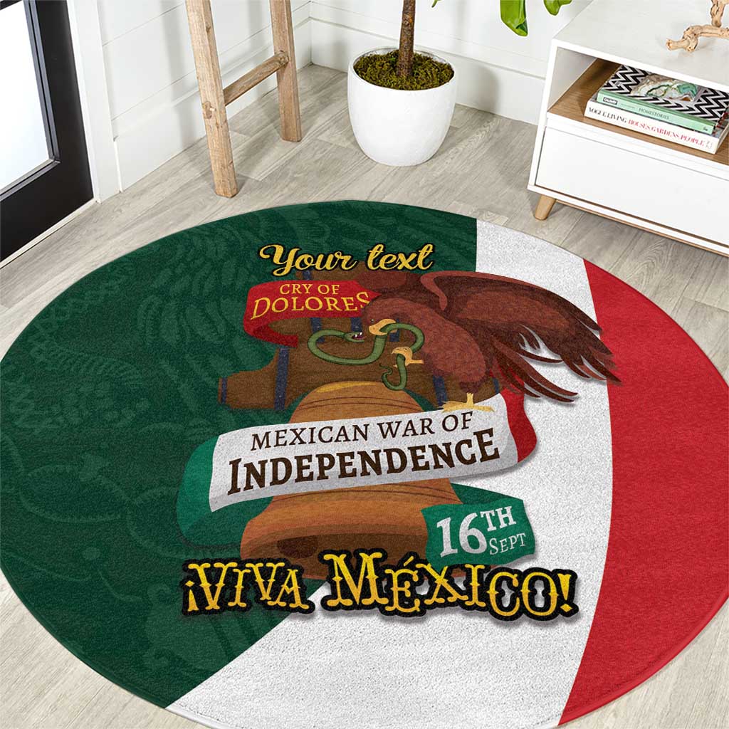 iViva Mexico Hidalgos Bell Personalized Round Carpet Mexican Independence Day Fiesta - Wonder Print Shop