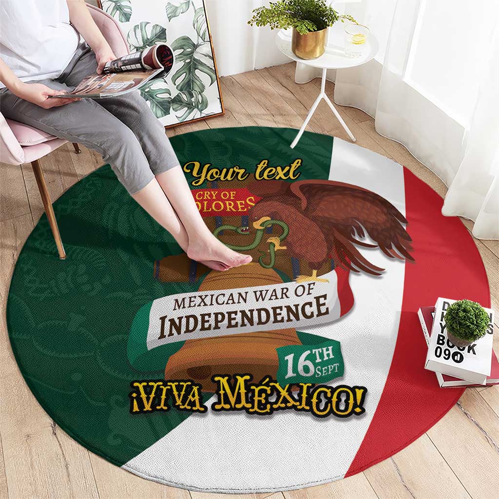 iViva Mexico Hidalgos Bell Personalized Round Carpet Mexican Independence Day Fiesta - Wonder Print Shop