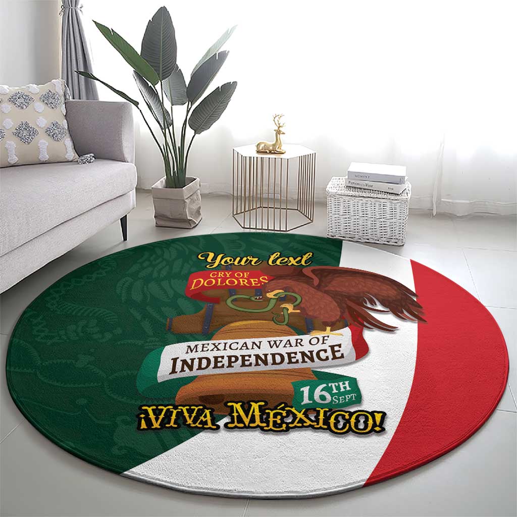 iViva Mexico Hidalgos Bell Personalized Round Carpet Mexican Independence Day Fiesta - Wonder Print Shop