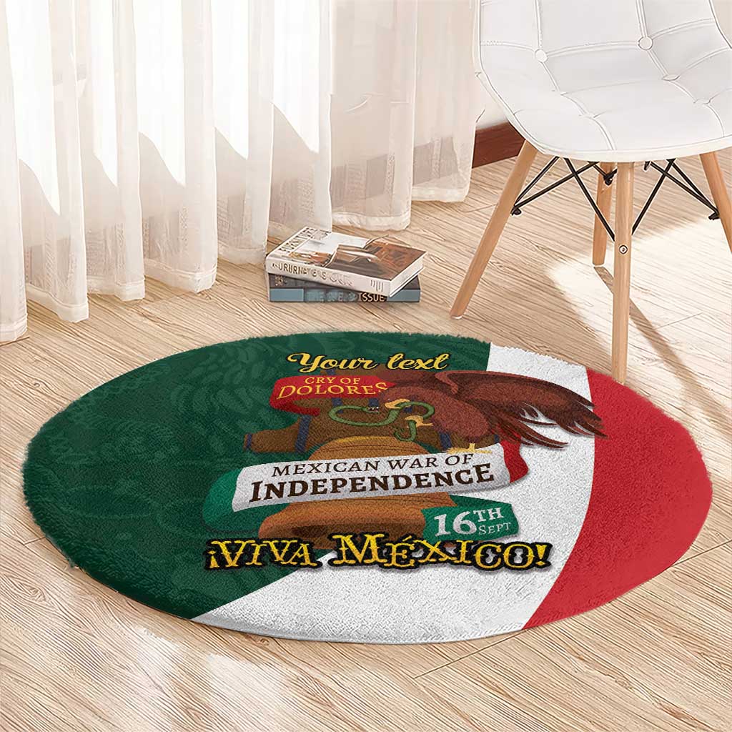 iViva Mexico Hidalgos Bell Personalized Round Carpet Mexican Independence Day Fiesta - Wonder Print Shop