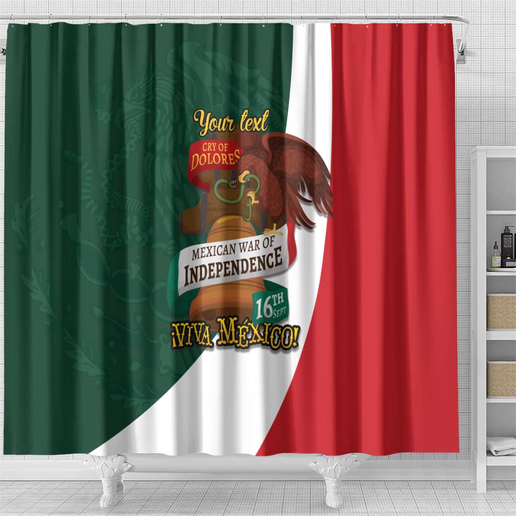 iViva Mexico Hidalgos Bell Personalized Shower Curtain Mexican Independence Day Fiesta - Wonder Print Shop