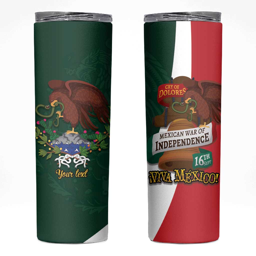 iViva Mexico Hidalgos Bell Personalized Skinny Tumbler Mexican Independence Day Fiesta - Wonder Print Shop