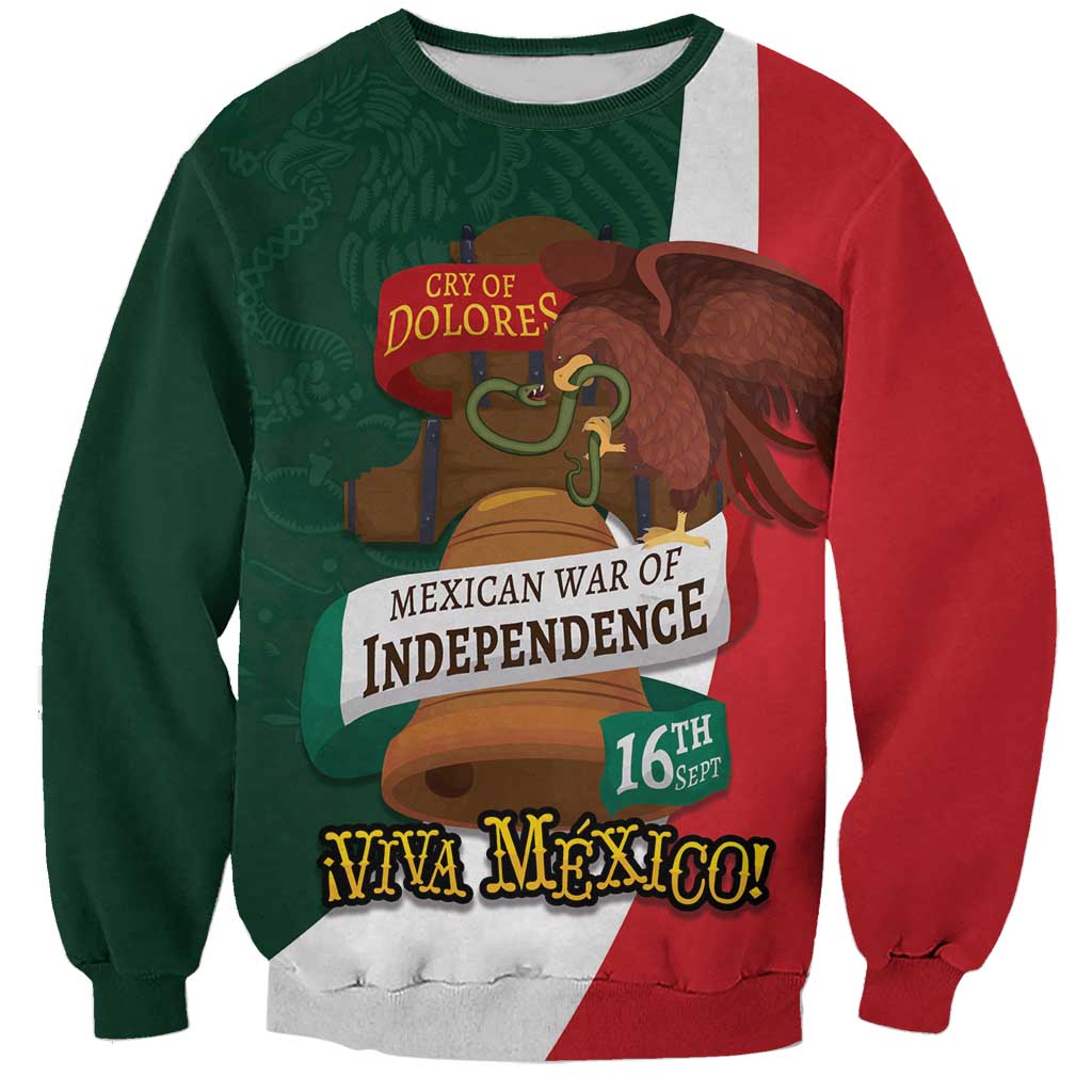 iViva Mexico Hidalgos Bell Personalized Sweatshirt Mexican Independence Day Fiesta - Wonder Print Shop