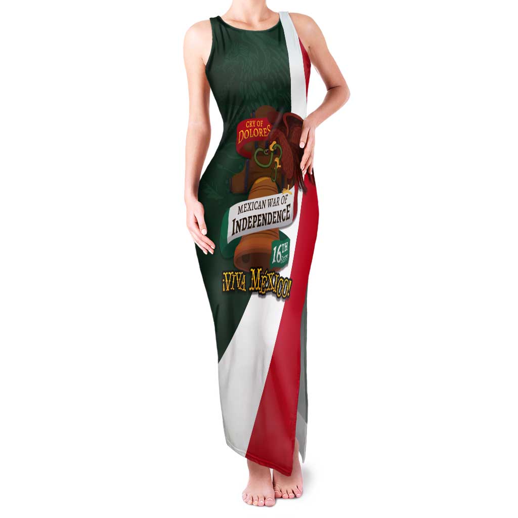 iViva Mexico Hidalgos Bell Personalized Tank Maxi Dress Mexican Independence Day Fiesta - Wonder Print Shop