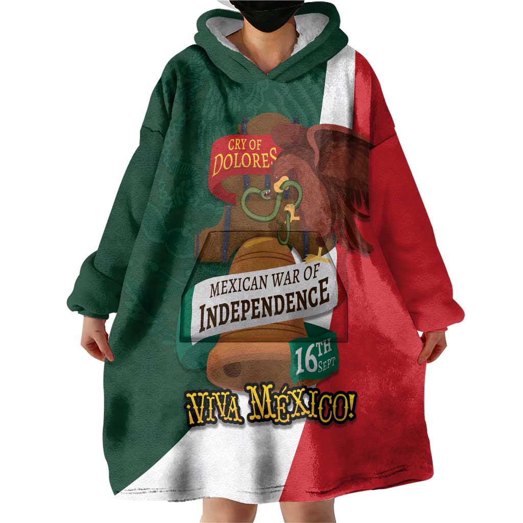 iViva Mexico Hidalgos Bell Personalized Wearable Blanket Hoodie Mexican Independence Day Fiesta - Wonder Print Shop