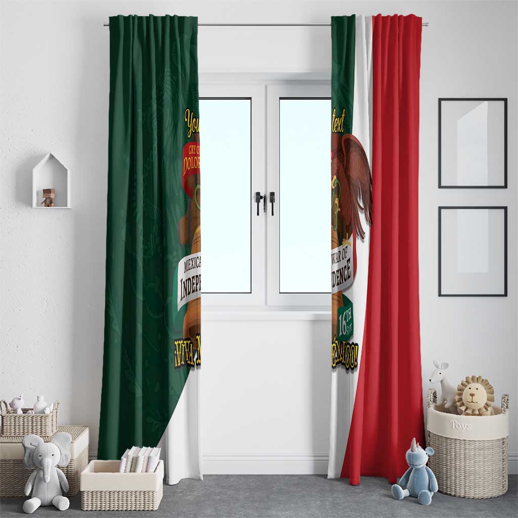 iViva Mexico Hidalgos Bell Personalized Window Curtain Mexican Independence Day Fiesta - Wonder Print Shop