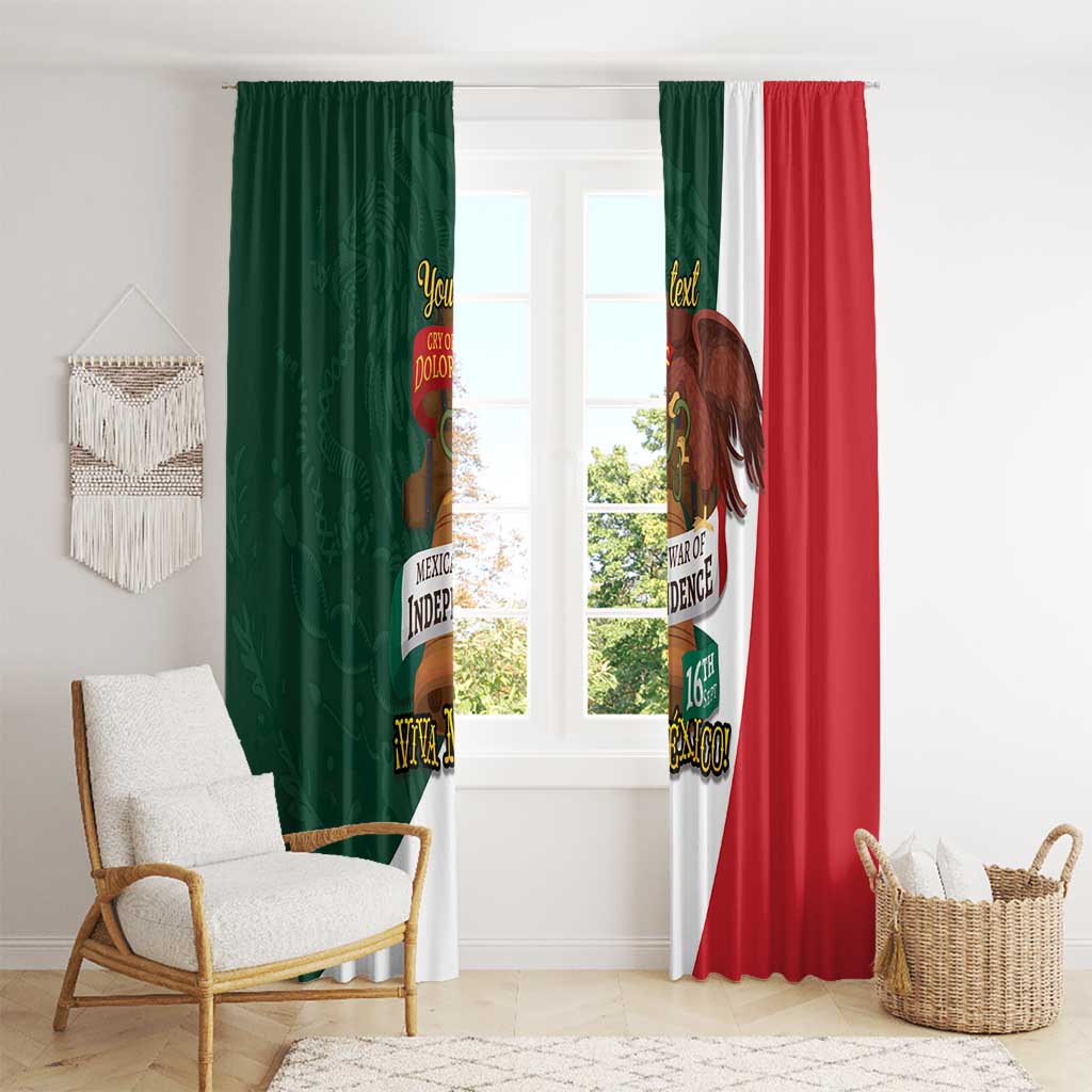 iViva Mexico Hidalgos Bell Personalized Window Curtain Mexican Independence Day Fiesta - Wonder Print Shop