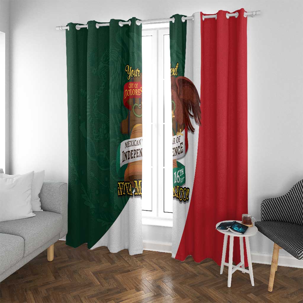 iViva Mexico Hidalgos Bell Personalized Window Curtain Mexican Independence Day Fiesta - Wonder Print Shop