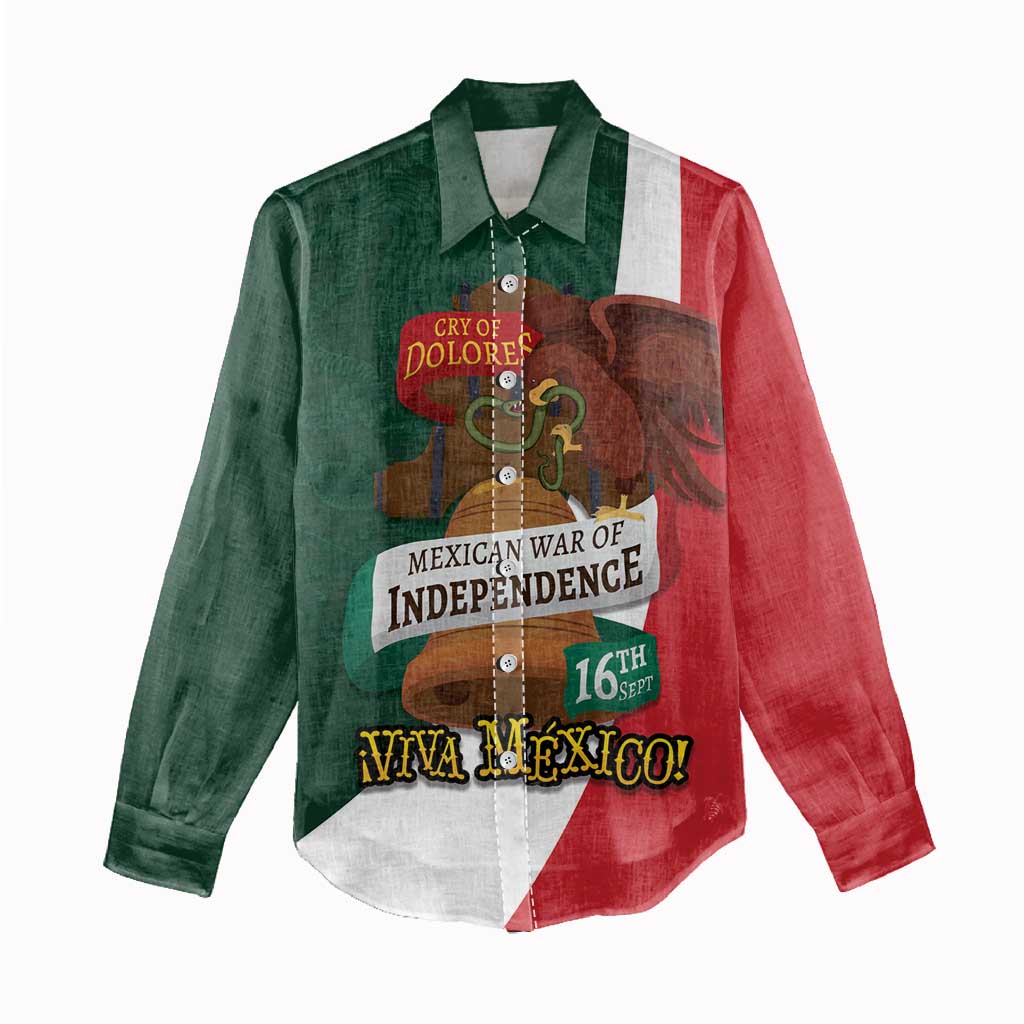 iViva Mexico Hidalgos Bell Personalized Women Casual Shirt Mexican Independence Day Fiesta - Wonder Print Shop