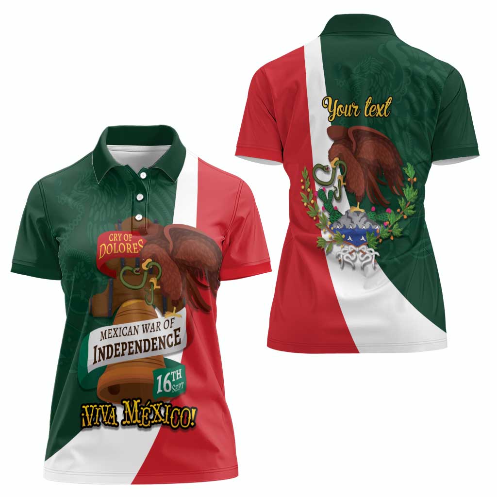 iViva Mexico Hidalgos Bell Personalized Women Polo Shirt Mexican Independence Day Fiesta - Wonder Print Shop
