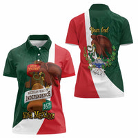 iViva Mexico Hidalgos Bell Personalized Women Polo Shirt Mexican Independence Day Fiesta - Wonder Print Shop