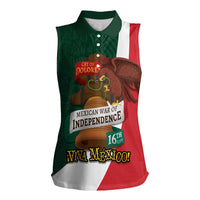 iViva Mexico Hidalgos Bell Personalized Women Sleeveless Polo Shirt Mexican Independence Day Fiesta - Wonder Print Shop